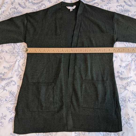 ❗LAST CHANCE❗Time And Tru Forest Green Cardigan - Picture 4 of 5